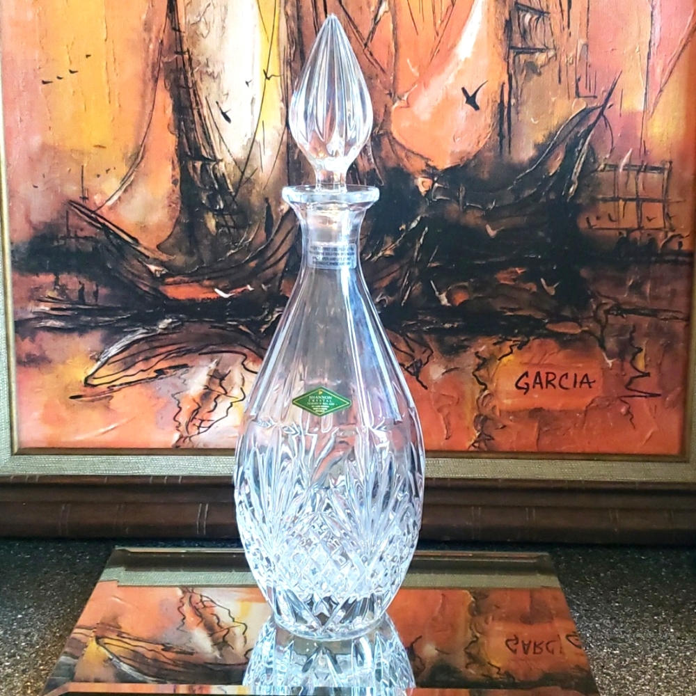 Vintage Shannon Crystal 24% full lead Crystal Cordial Decanter 750ml / 25oz